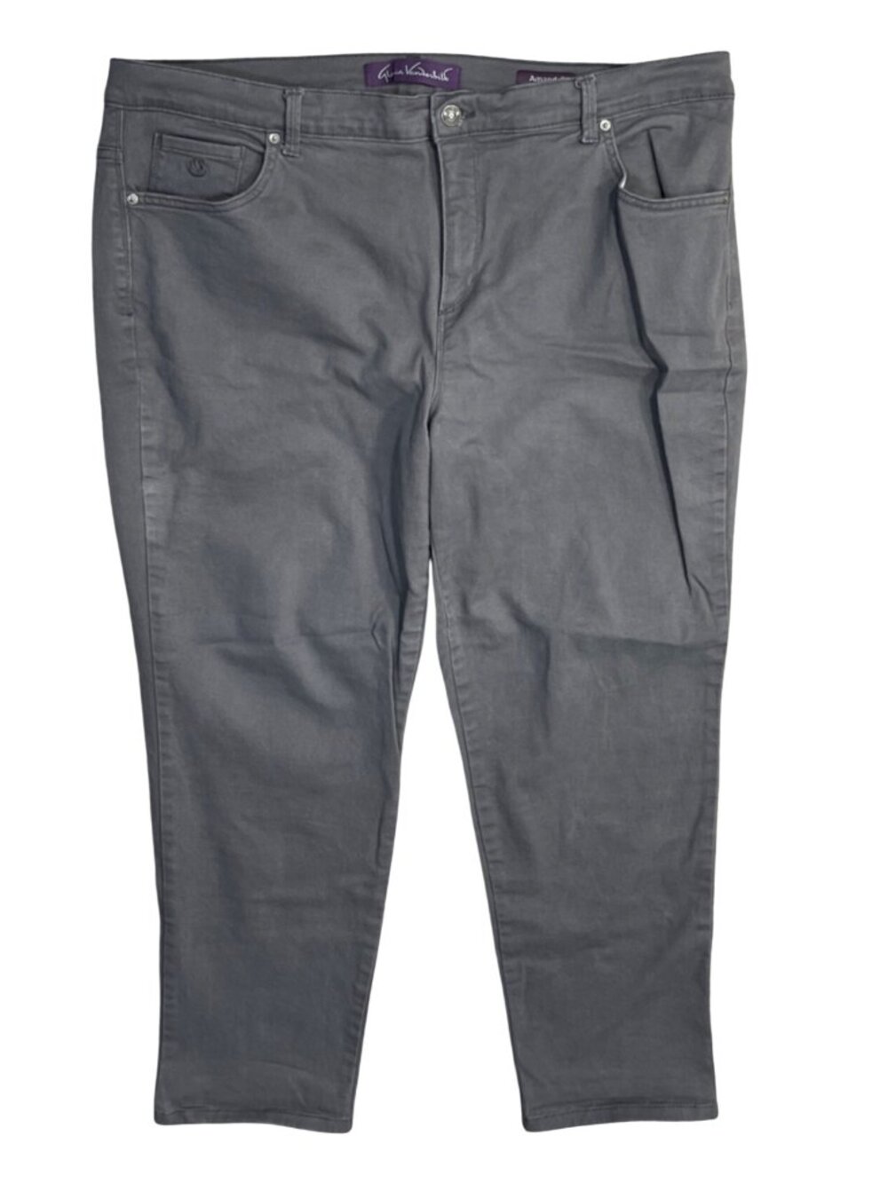 Gloria Vanderbilt Denim Jeans Dark Grey Size 18W Cotton Stretch Amanda